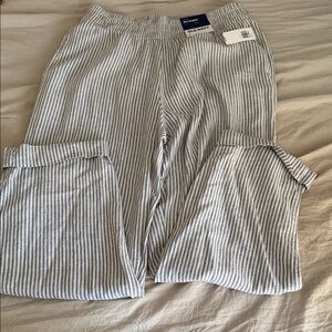 Old Navy Gray and White Striped Trousers